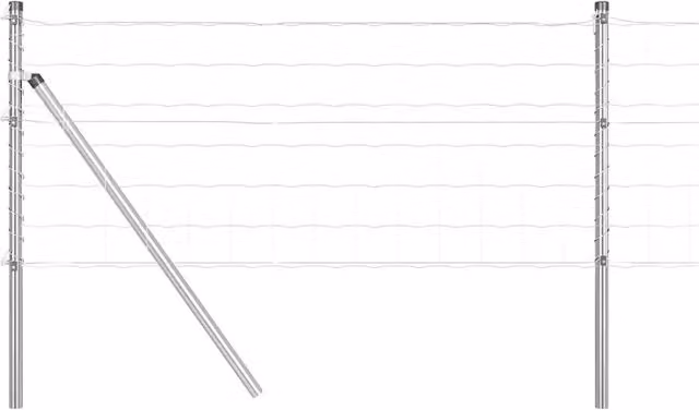 Recinzione da giardino in acciaio e PVC rivestito argento, L: 50 m, H: 0,6 m – 1