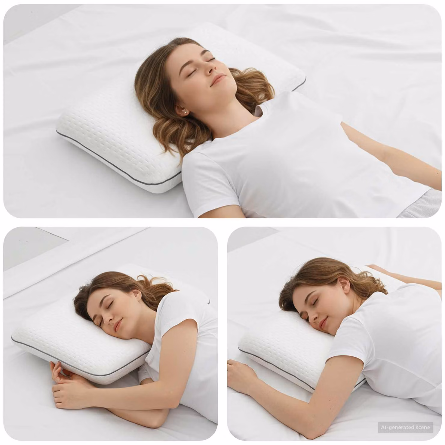 Cuscino da letto vidaXL in memory foam con schiuma gel, bianco, L: 50 cm, P: 30 cm, H: 9 cm