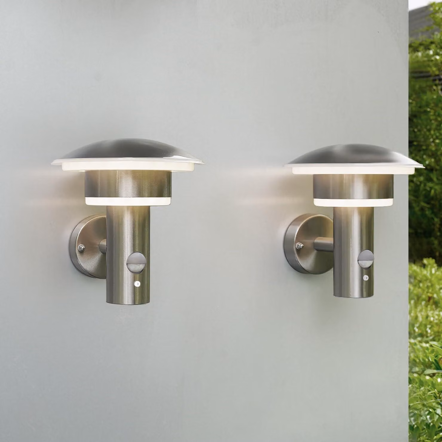 Lampada da parete esterna a LED, set da 2, con sensore di movimento, 4 modalità, grado di protezione IP44, temperatura di colore 3000K