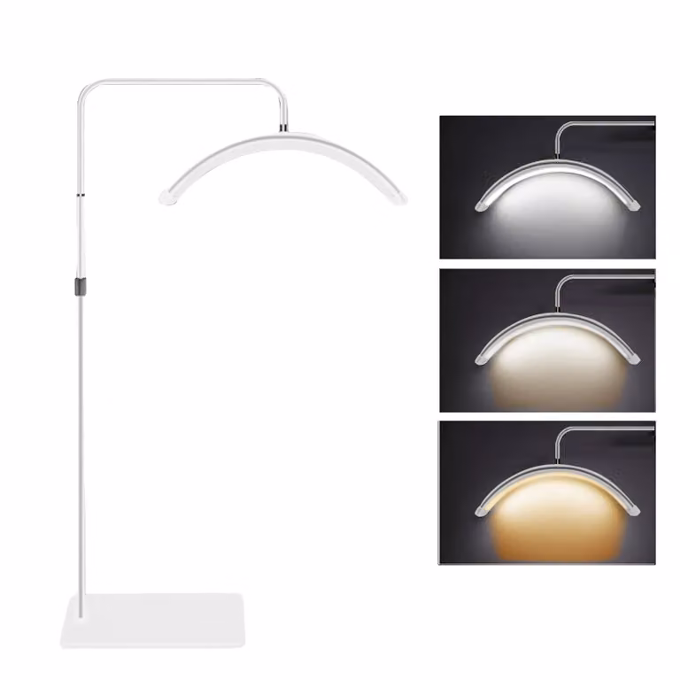 Luci video a LED, a forma di mezzaluna, dimmerabili, colore bianco, standard europeo