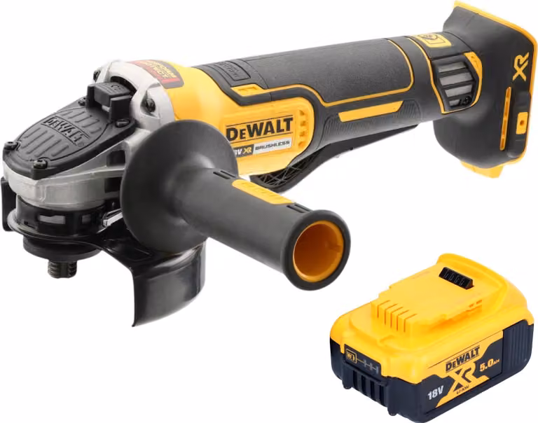 Smerigliatrice angolare a batteria DeWalt DCG 406 N 18 V 125 mm Brushless + 1x batteria 5,0 Ah - senza caricabatteria