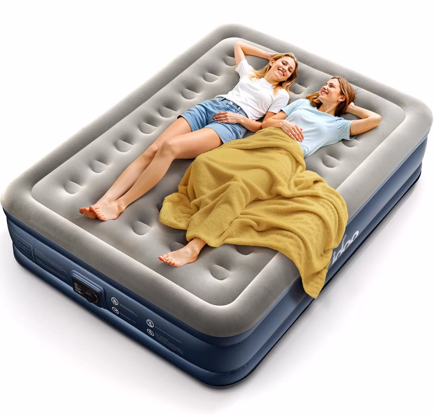 Materasso gonfiabile per 2 persone, autogonfiante, dimensioni 203x152x38 cm, con pompa