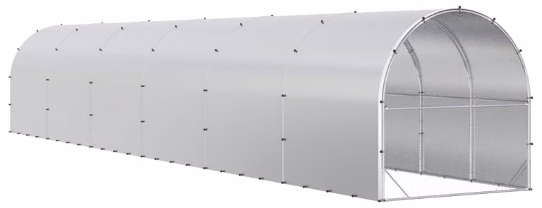 Alloggio per polli, modello Silber, dimensioni 1200 x 200 x 200 cm, realizzato in acciaio zincato