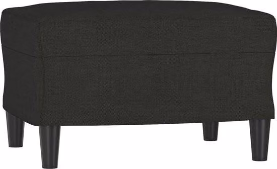 Poggiapiedi - 60x50x41 cm - Tessuto nero - Poggiapiedi imbottito in schiuma - Poggiapiedi moderno e seduta aggiuntiva - Design compatto