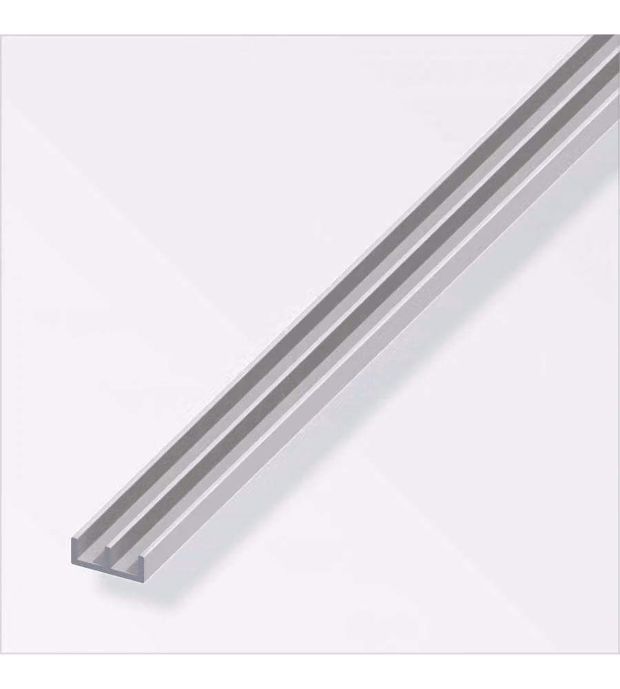 Profilo Guida 6X15,9X6 Alluminio  Argento 1Metro