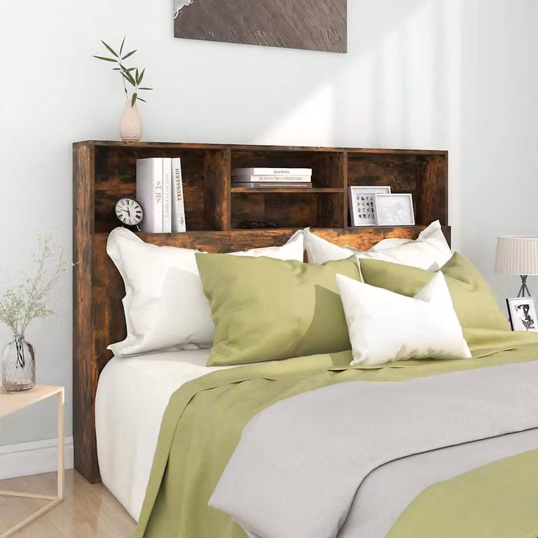 Testiera con scomparti vidaXL in legno Rovere Fumo L: 140 cm, P: 19 cm, H: 103,5 cm