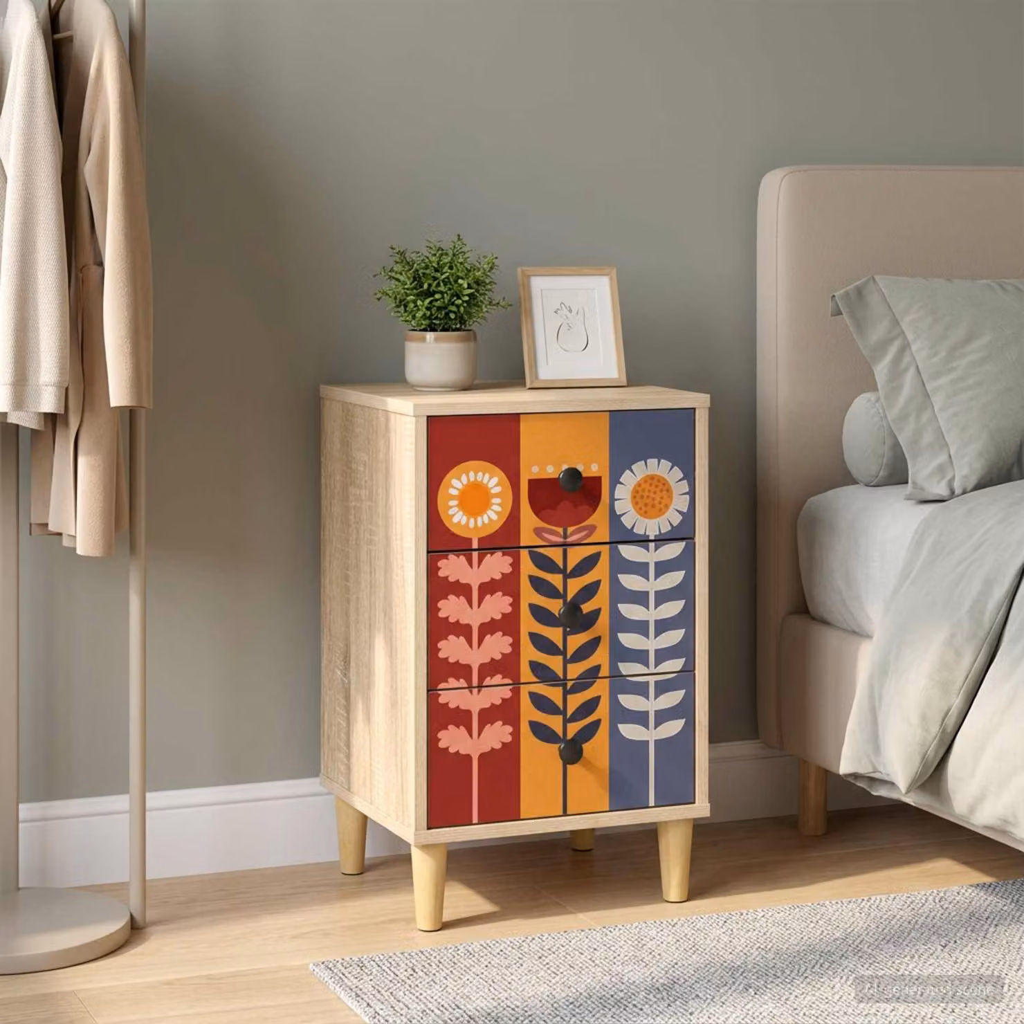 Armadio da Notte vidaXL ESSEN Rovere Sonoma L/P/H: 36 x 33 x 60 cm