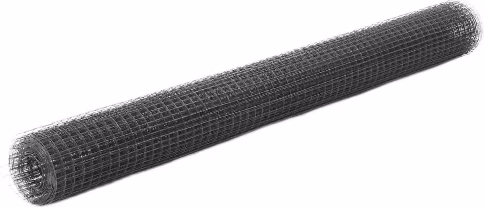 Maison Exclusive - Recinzione in Rete per Pollaio in Acciaio e PVC 25x1,5 m Grigia