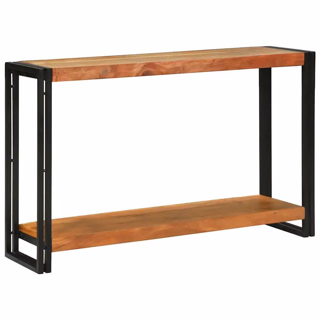 vidaXL Tavolo consolle moderno in legno di acacia e metallo, marrone, L 120 x P 33 x H 75 cm