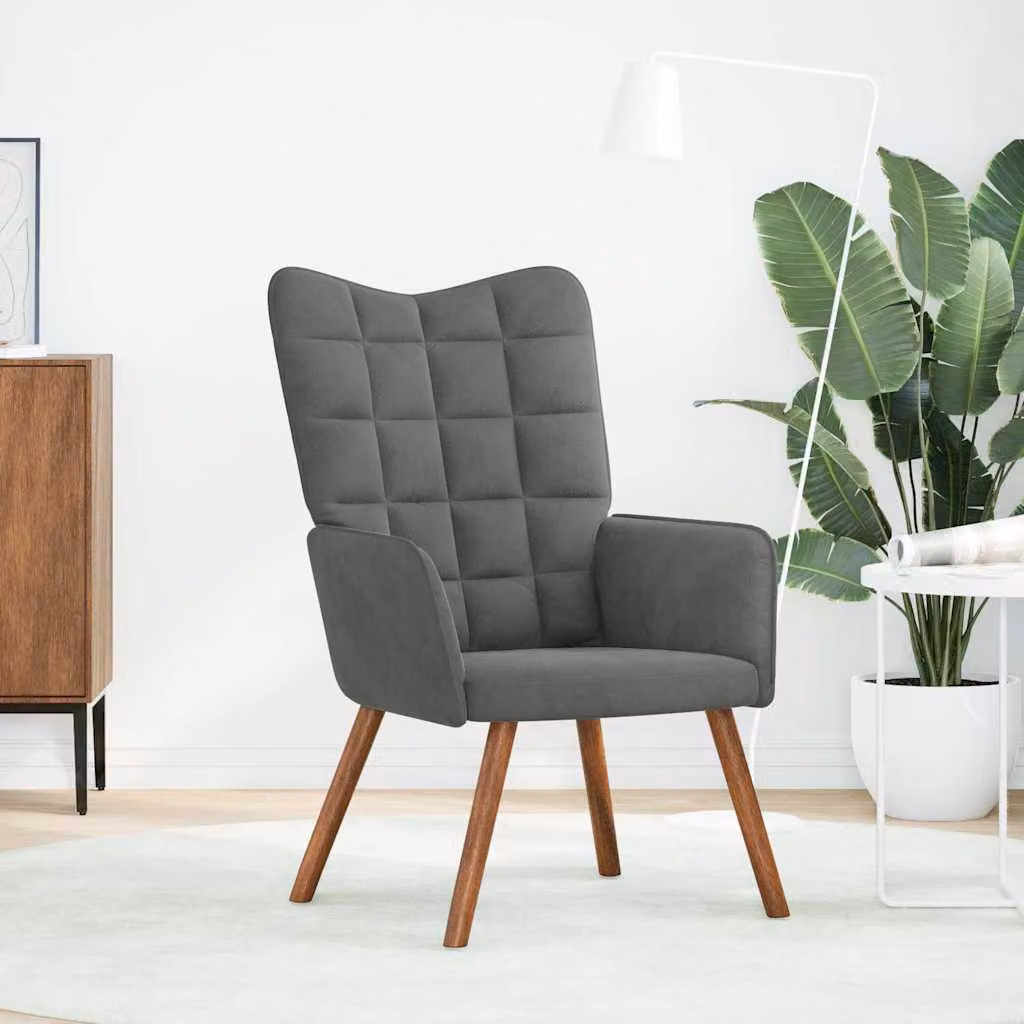 vidaXL Sedia Relax Grigio Scuro in Velluto
