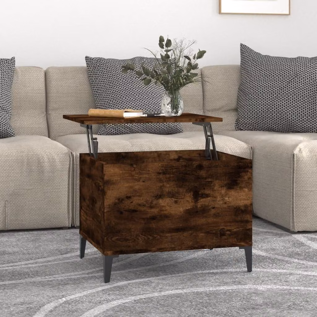The Living Store tavolino in rovere fumé 60x44,5x45 cm materiale in legno