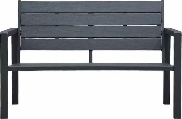 Panchina da Giardino | Panca da Giardino 120 cm in HDPE Grigia con Aspetto Legno