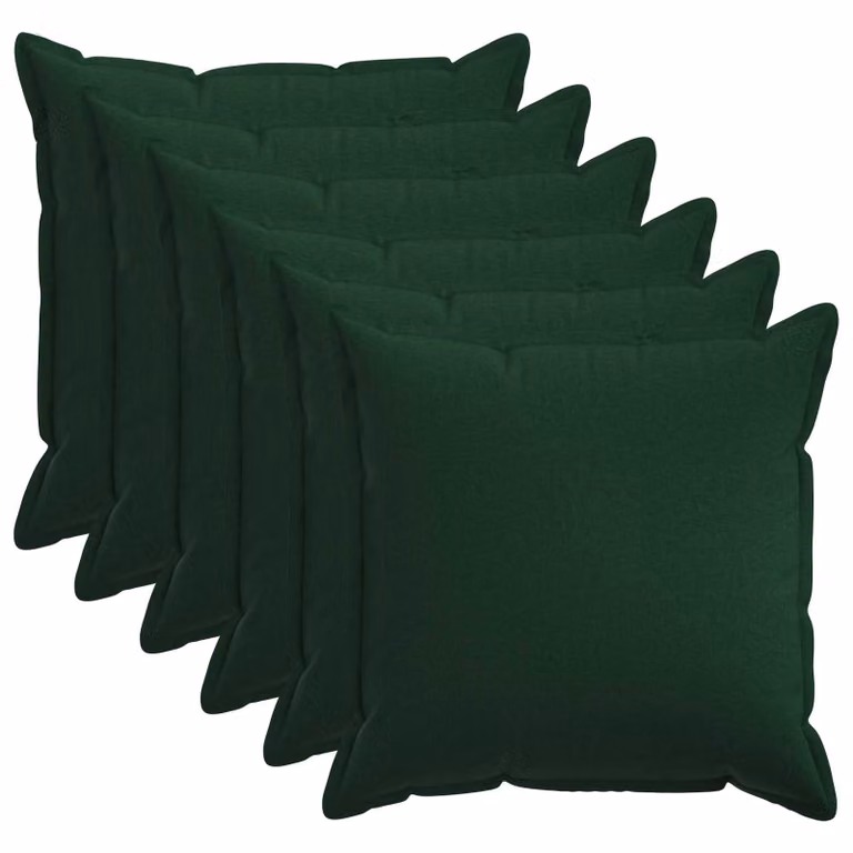 Set di 6 federe vidaXL HOUTEN verdi scure, forma quadrata, L/P: 80 x 80 cm