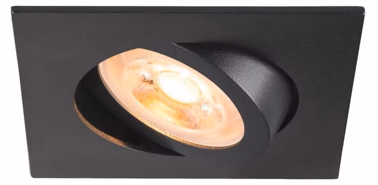 Plafoniera da incasso New Tria 68 angolare GU10 nero