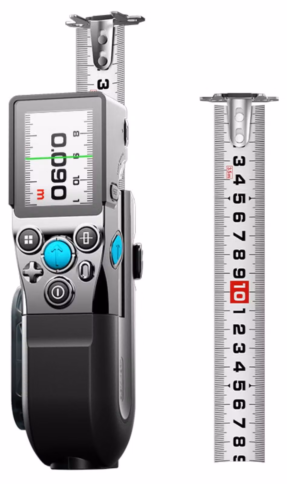 Misuratore laser digitale. Misuratore laser da 3,5 metri + 100 metri