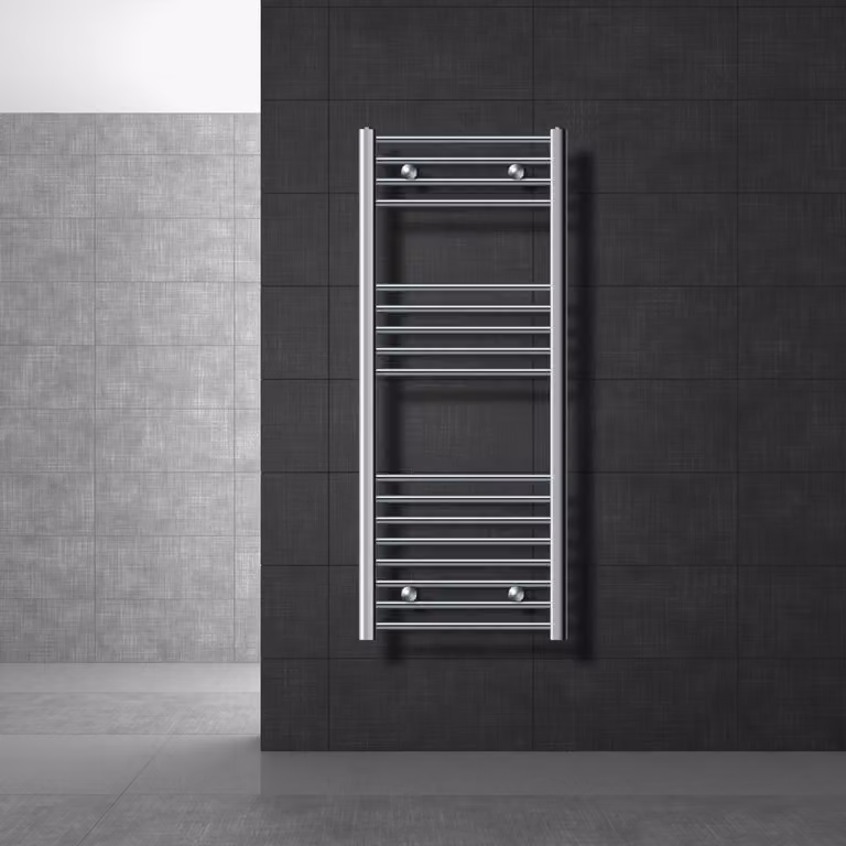 LuxeBath radiatore bagno Sahara, 500x1200 mm, cromo, curvo con attacco laterale, senza elemento riscaldante