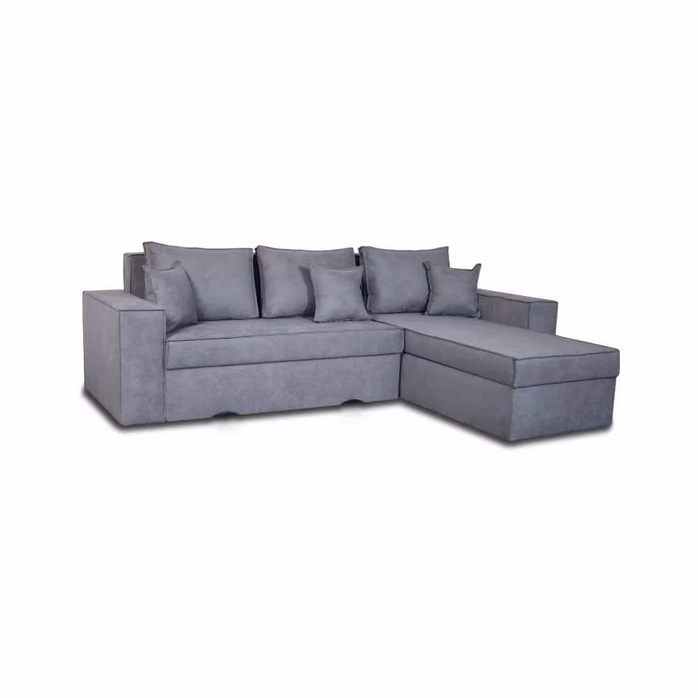 Divano con penisola contenitore reversibile Olymp-M Enjoy23 grigio cenere con funzione letto e struttura in legno massiccio L/P/H: 250 x 174 x 85 cm – 2