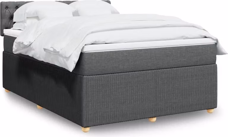 Maison Exclusive - Giroletto a Molle con Materasso Grigio Scuro 160x200 cm Tessuto