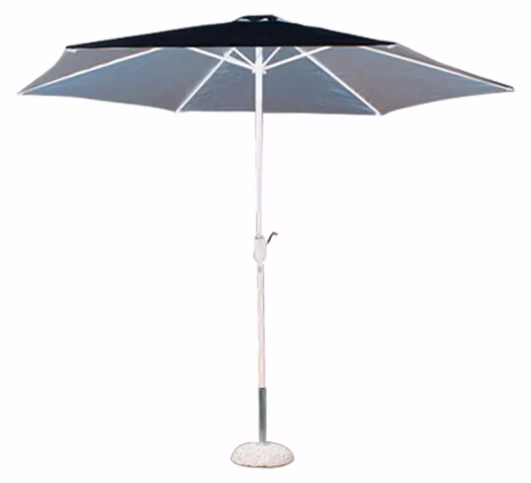 Ombrellone da Giardino Ø3 m Palo Ø48 mm Poly Eco in Acciaio Telo Grigio