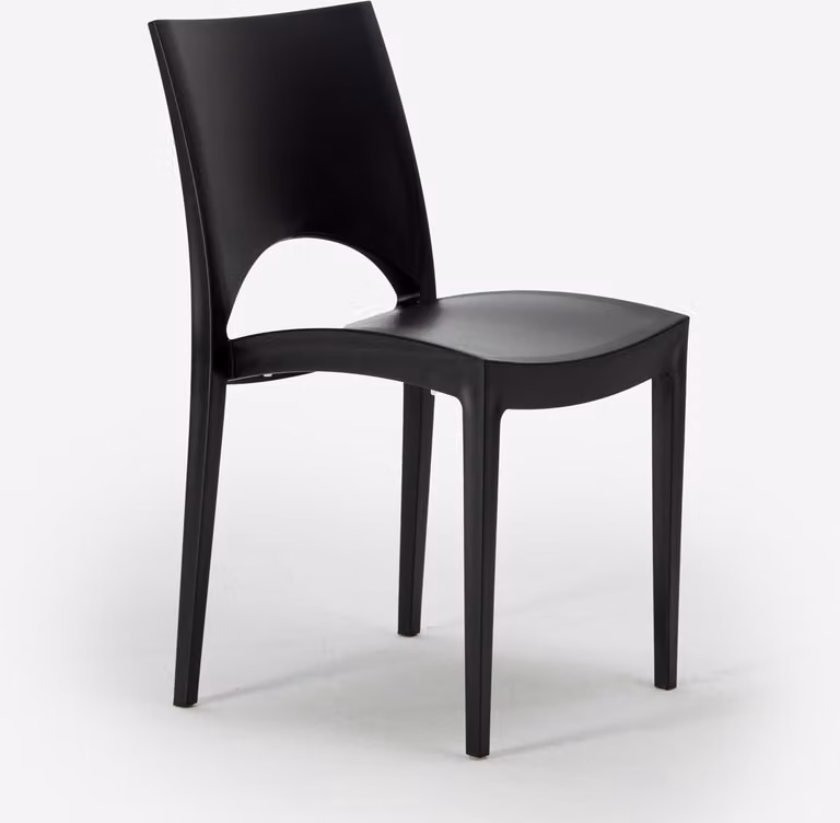 Paris Grand Soleil sedie per cucina home bar in polipropilene impilabili - Nero