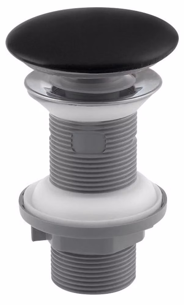 Set di rifiuti 5/4" click-clack, tappo in Vetroceramica, h. 20-70 mm, nero opaco