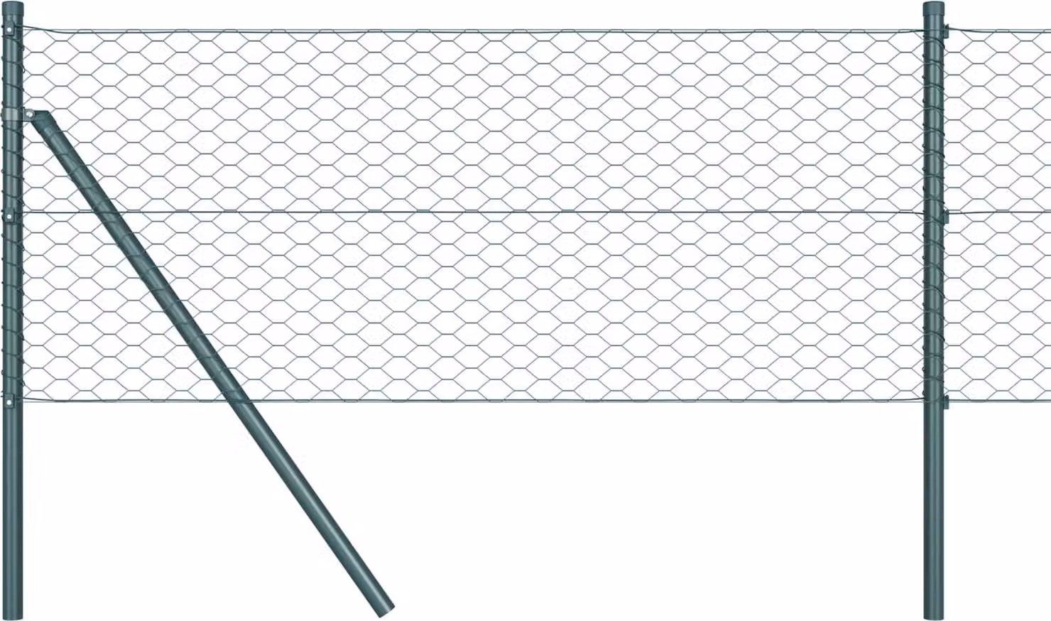 Recinzione Esagonale Verde 0,8 x 10 m PVC