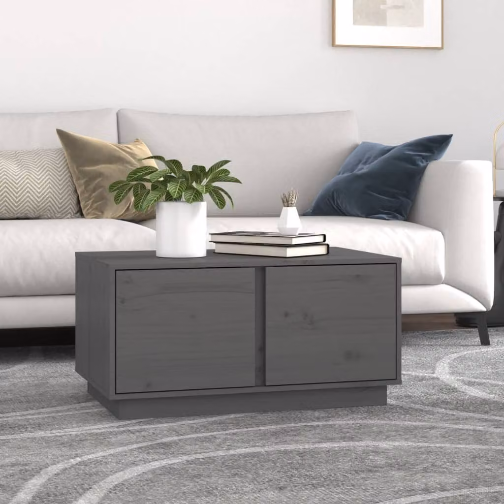 Maison Exclusive - Tavolino grigio 80x50x40 cm in legno massello di pino