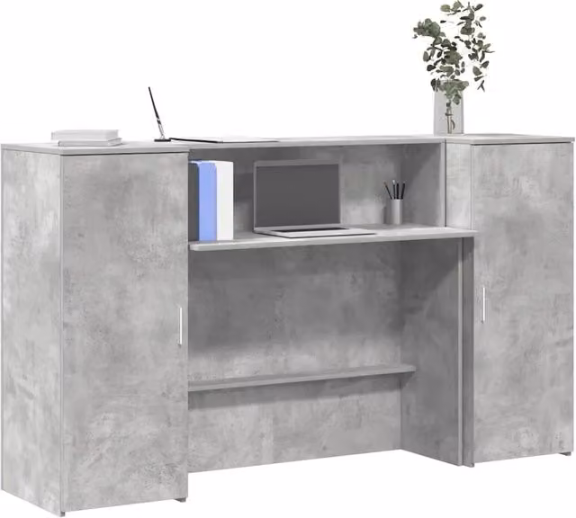 Banco Reception Grigio Cemento 180x50x103,5cm Legno Multistrato 3324208