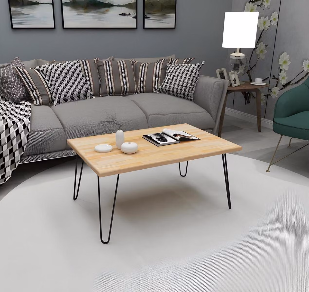 Hellbeiger Couchtisch Designer Sofatisch Moderner Wohnzimmer Kaffeetisch