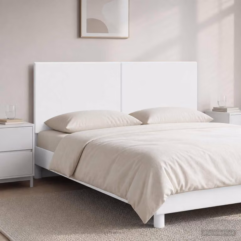 Testiera da muro moderna vidaXL BREDA in legno ingegnerizzato bianco con design a righe L: 123 cm, H: 50 cm, P: 10,8 cm