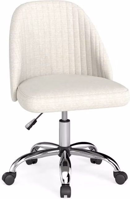 Sedia da ufficio girevole regolabile 60 x 60 x 74-83 cm comfort imbottito salvaspazio design minimalista in tessuto beige 20_0015915