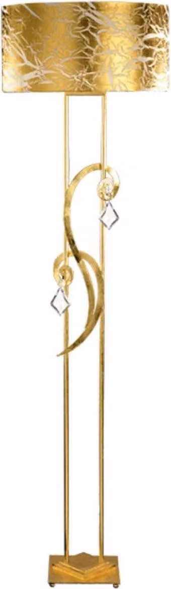 Casa Padrino lampada da terra in cristallo barocco oro con patina Ø 50 x H. 180 cm - Magnifica lampada da terra in stile barocco con pregiato cristallo di Boemia - Qualità lussuosa - Italy