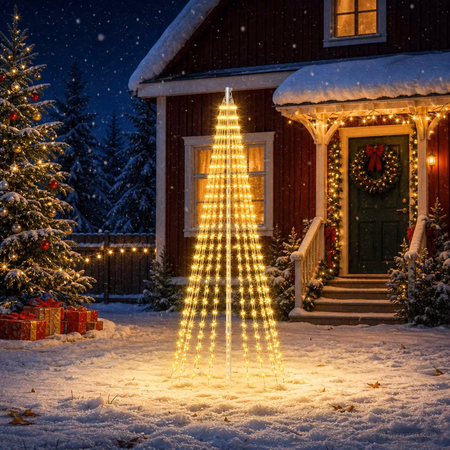 vidaXL Luci per albero di Natale con picchetti 500 LED Bianco caldo e
