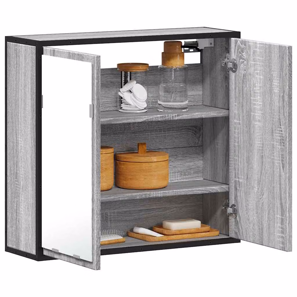 Specchio da bagno mobile vidaXL Grigio Sonoma L: 65 cm, P: 20 cm, H: 60 cm