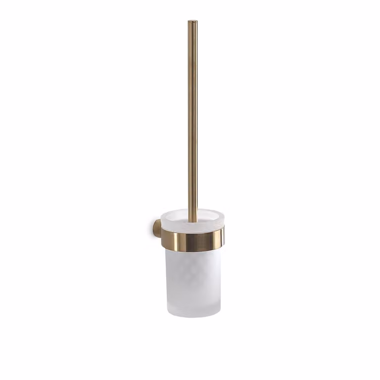 Scopino WC con ciuffo in setole da muro in ottone e Cromall PI33-03 Gedy serie PIRENEI Oro Matt