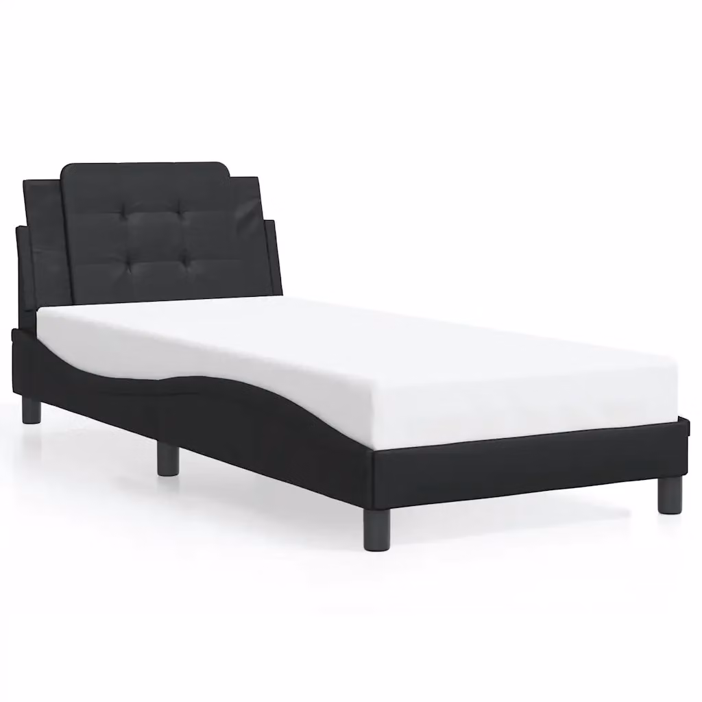 Giroletto senza materasso Zadar vidaXL in similpelle nera con struttura in legno e doghe fisse L/P/H: 200 x 80 x 218 cm – 2