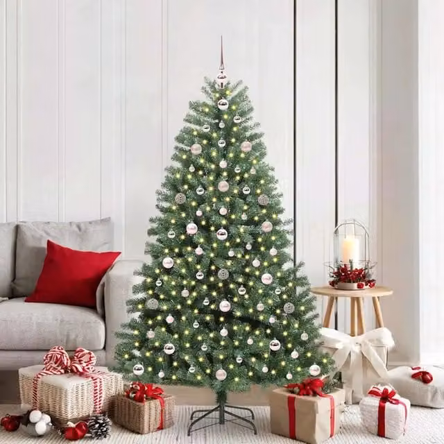 Albero di Natale artificiale verde con luci LED warm white vidaXL Altezza: 180 cm