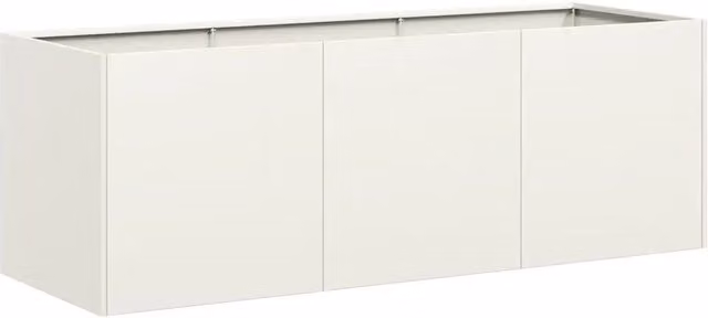 Fioriera profonda dal design moderno per giardino o balcone 120 x 40 x 40 cm realizzata in acciaio laminato a freddo bianco 02_0051465