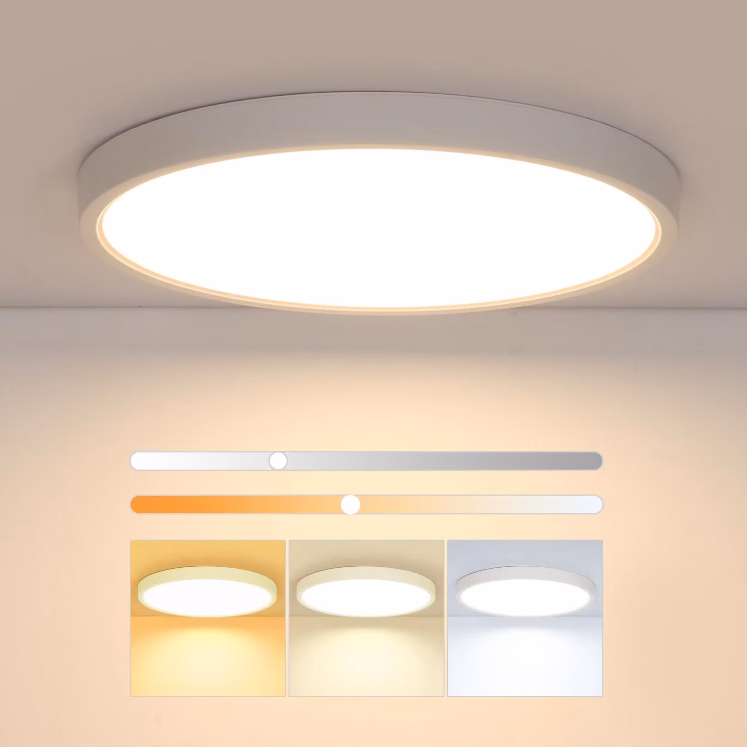 Lampada a soffitto LED Osairous, diametro 30 cm, 24W, plafoniera rotonda a filo con telecomando, grado di protezione IP44 (resistente all'acqua), 3000K/4500K/6500K, ideale per soggiorno, camera da letto, bagno, cucina, corridoio – dimensioni 30cm, 24W