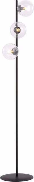Piantana Minimal Durga Acciaio Nero Trasparente 3 Luci E14 Ip20