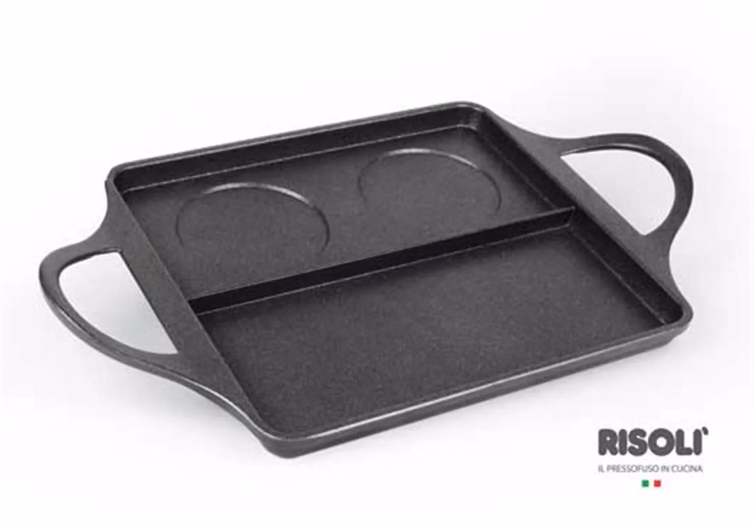 Piastra BB Burger Explora in alluminio pressofuso, due maniglie, dim. 40x24cm