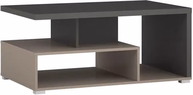 Tavolino basso rettangolare Meublorama con finitura antracite e grigio, design moderno per il tuo soggiorno, L: 100 cm, P: 60 cm, H: 45 cm