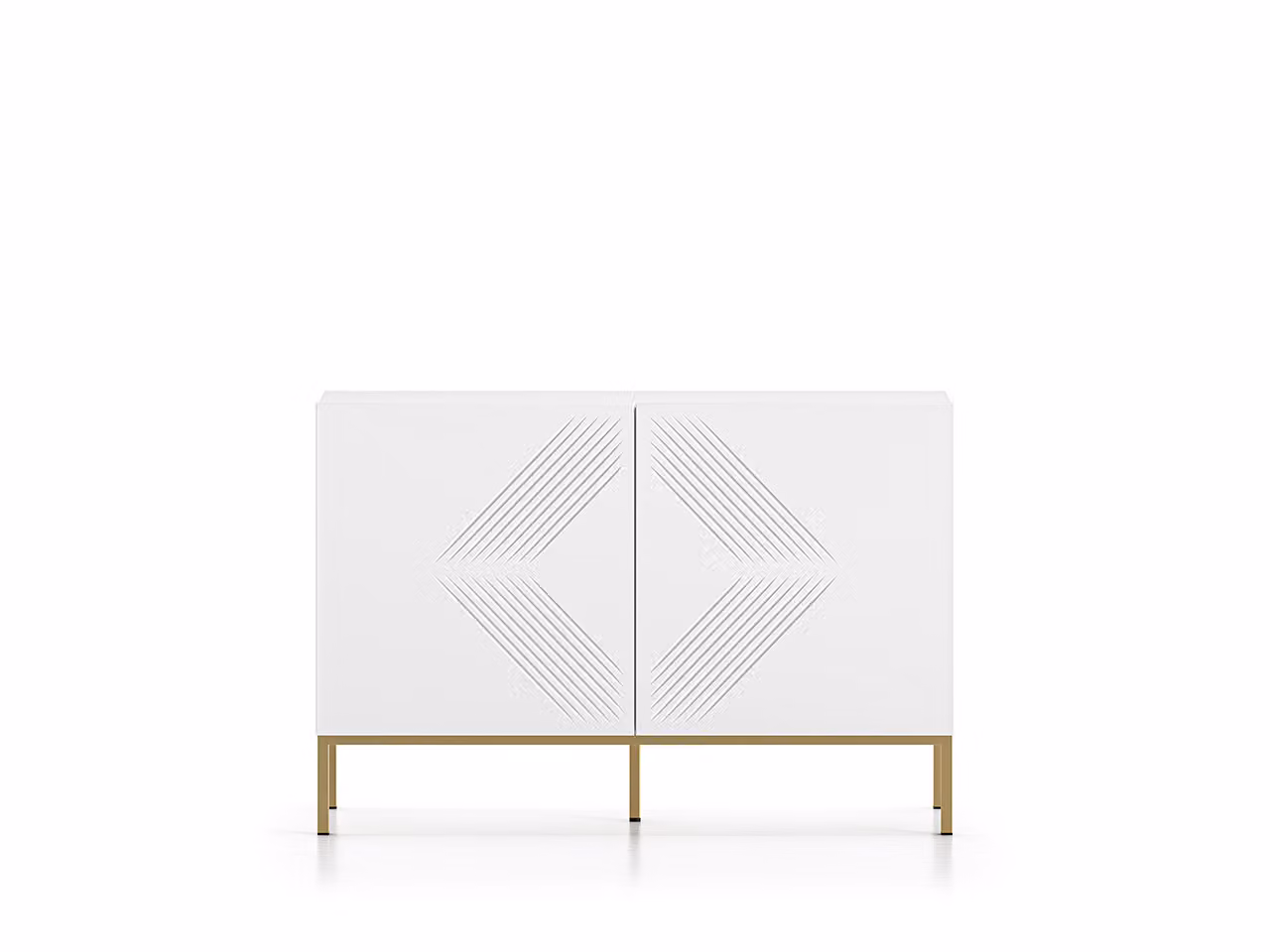 Cassettiera a doppia anta ADELE 3 - bianco / oro