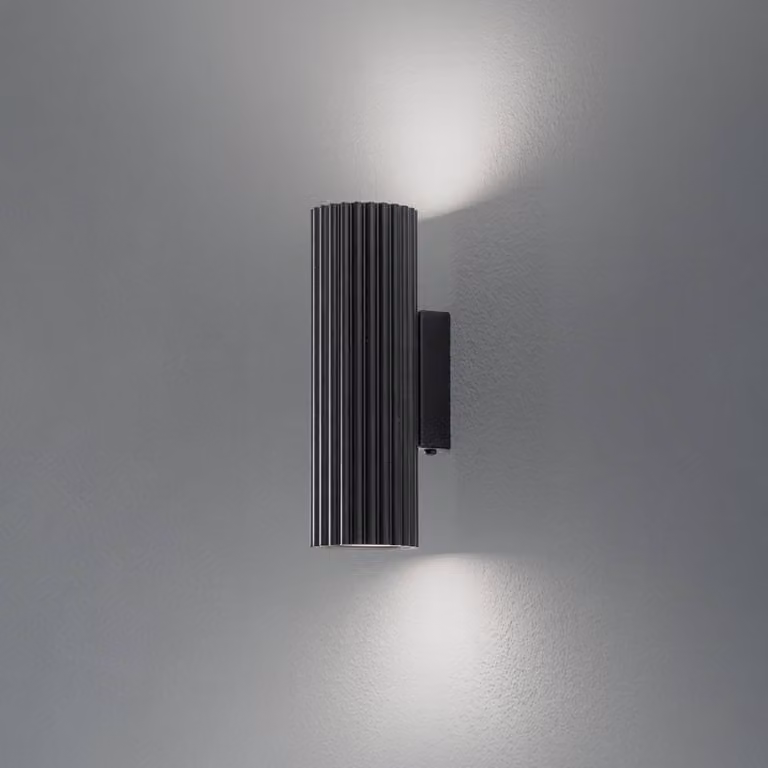 Applique da parete Karbon SOLLUX LIGHTING, dimmerabile, Nero, Soggiorno / Sala da pranzo, Alluminio, Moderno, Applique