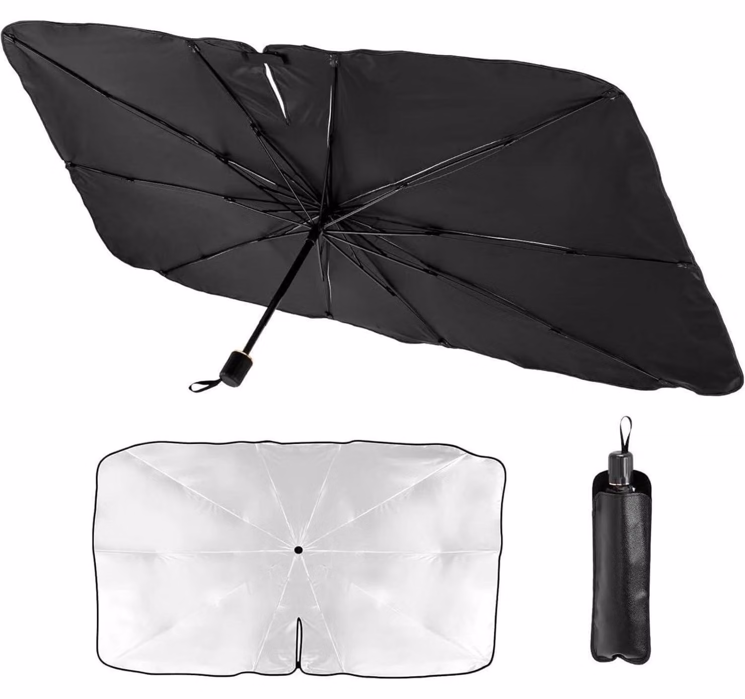 Parasole pieghevole per auto, protezione solare per parabrezza, dimensioni 135x73 cm, protezione dai raggi UV e dal calore