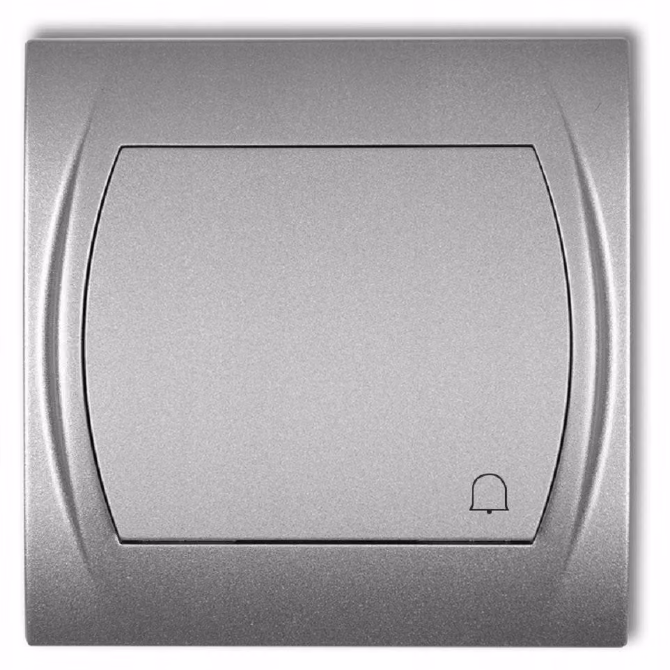 Pulsante Karlik 7LWP-4, finitura argento metallizzato, da incasso