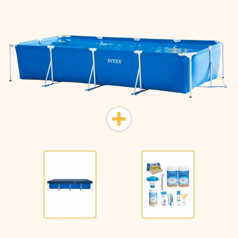 Piscina fuori terra rettangolare - 450x220x84 cm - in 3 parti - modello S22358