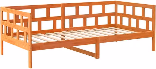 Letto singolo | Letto per adulti | Dormeuse senza Materasso Marrone Cera 80x200 cm Legno di Pino