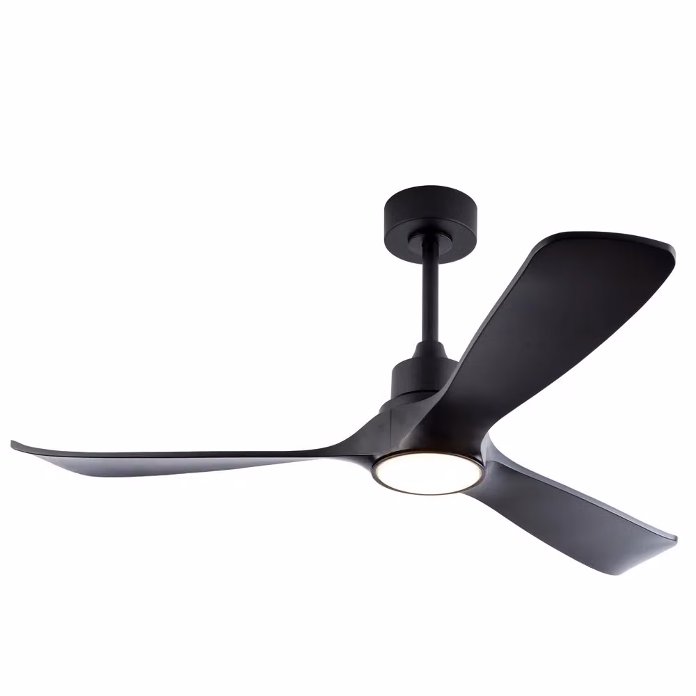 Ventilatore da soffitto Minimal con luce LED, colore nero, motore DC reversibile, 3 temperature di colore e telecomando – 2