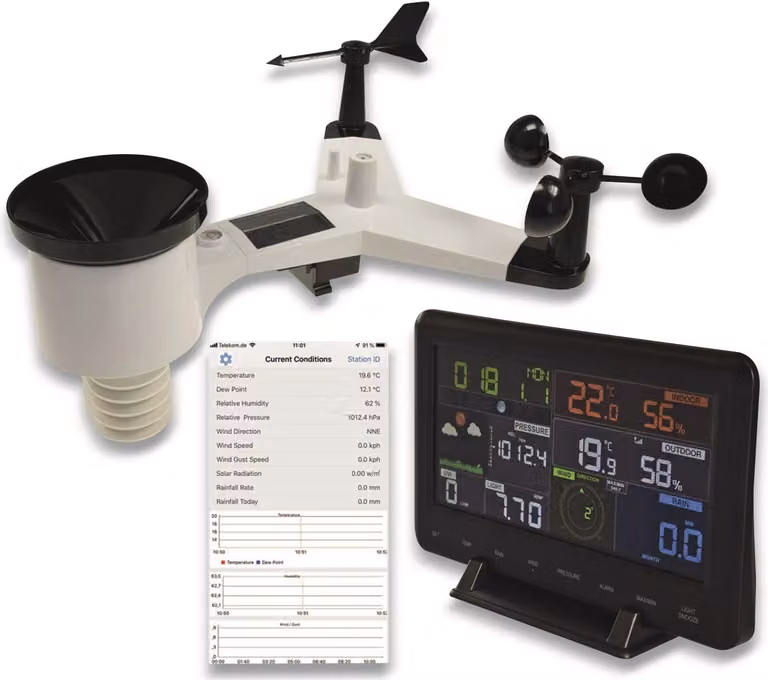 Stazione meteorologica wireless ChiliTec 12in1, WLAN, App